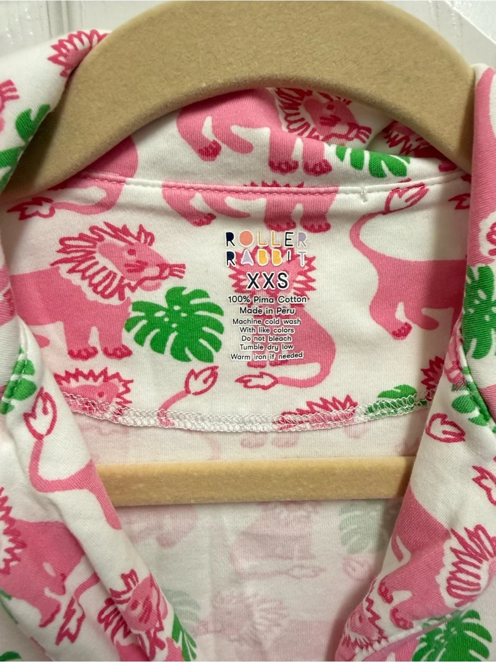 Roller Rabbit Pink Lion Pajama Top - Picture 5 of 9